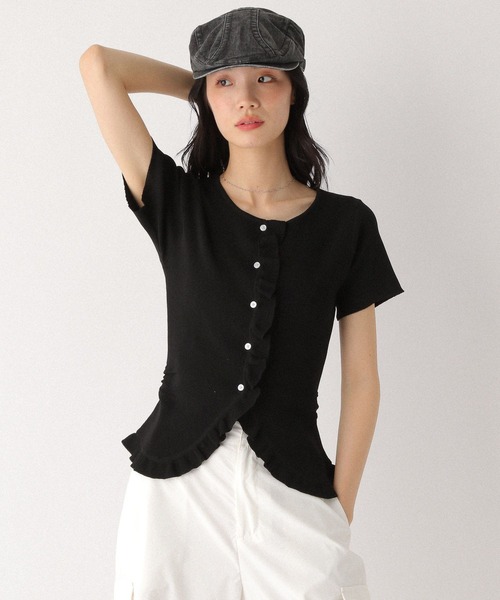 Heather(ヘザー)の「フリルデザインニット(半袖) 452799(ニット/セーター・レディース・ブルーグレー/ブラック/オフホワイト/レッド・FREE)」の3枚目の写真