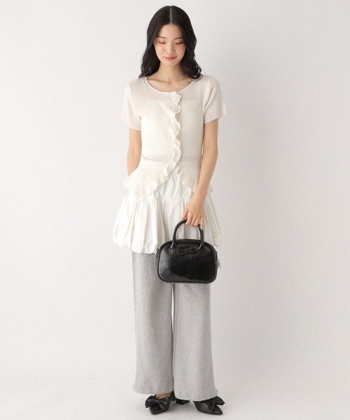 Heather（ヘザー）の「フリルデザインニット（半袖） 452799