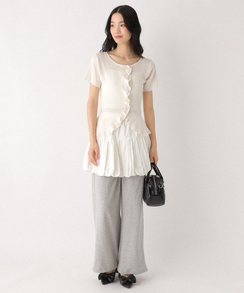 Heather(ヘザー)の「フリルデザインニット(半袖) 452799(ニット/セーター・レディース・ブルーグレー/ブラック/オフホワイト/レッド・FREE)」の9枚目の写真