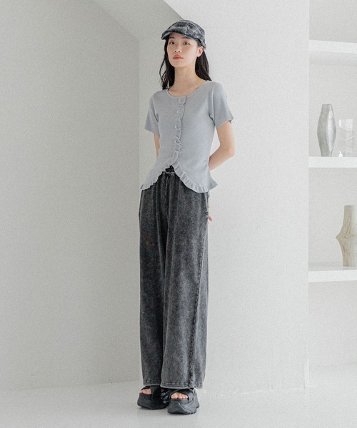 セール】フリルデザインニット（半袖） 452799（ニット/セーター