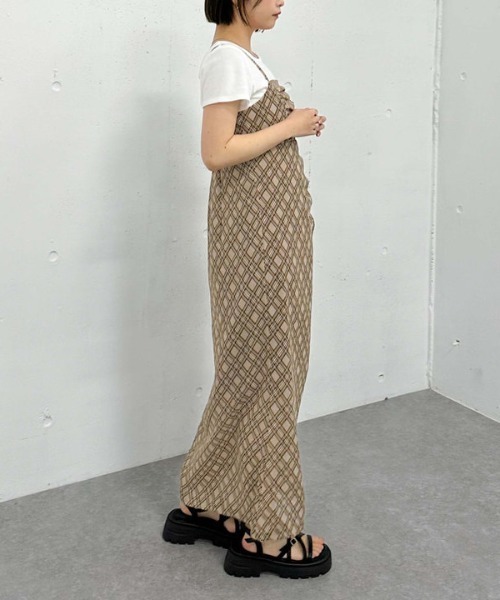 【完売品】archives バイアスチェックキャミワンピースmサイズ バイアスチェックキャミワンピース(M BEIGE): ワンピース｜PMbox