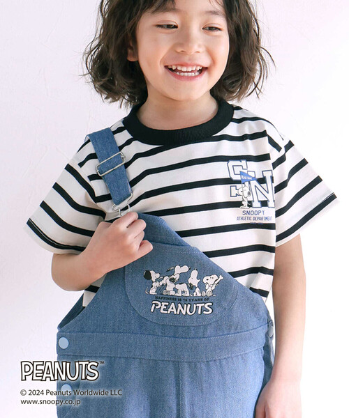 SLAP SLIP(スラップスリップ)の「【PEANUTS×SLAP SLIP】75周年カンガルーポケット付きサロペット(80~120cm)(サロペット/オーバーオール・キッズ・ブルー/ベージュ・110cm/90cm/80cm/120cm/100cm)」の21枚目の写真