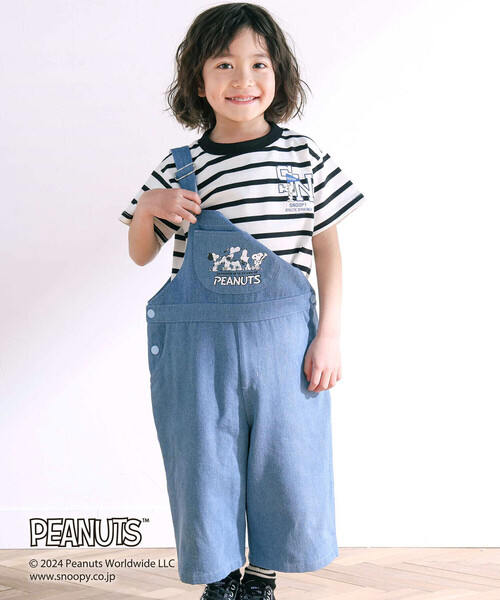 SLAP SLIP(スラップスリップ)の「【PEANUTS×SLAP SLIP】75周年カンガルーポケット付きサロペット(80~120cm)(サロペット/オーバーオール・キッズ・ブルー/ベージュ・110cm/90cm/80cm/120cm/100cm)」の22枚目の写真