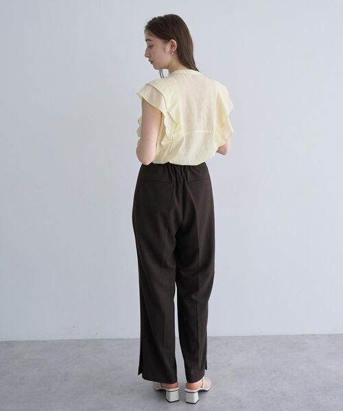 YECCA VECCA（イェッカヴェッカ）の「シアーラッフルブラウス（シャツ/ブラウス・レディース・イエロー/ブラック/オフホワイト・FREE）」の14枚目の写真