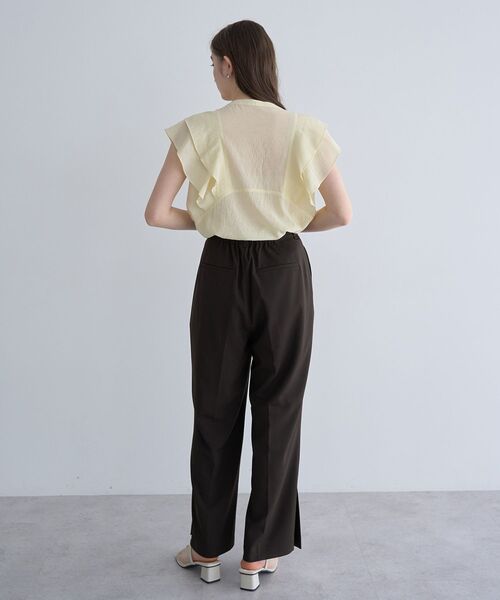 YECCA VECCA（イェッカヴェッカ）の「シアーラッフルブラウス（シャツ/ブラウス・レディース・イエロー/ブラック/オフホワイト・FREE）」の15枚目の写真