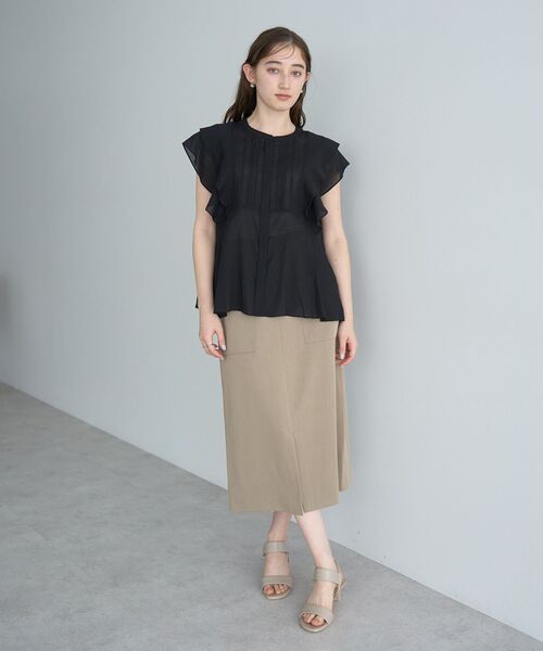 YECCA VECCA（イェッカヴェッカ）の「シアーラッフルブラウス（シャツ/ブラウス・レディース・イエロー/ブラック/オフホワイト・FREE）」の22枚目の写真