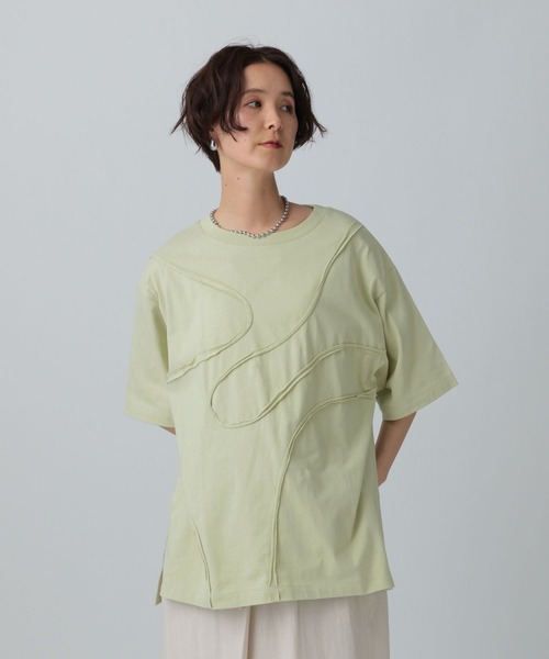 LEPSIM(レプシィム)の「カーブデザインTシャツ 327853(Tシャツ/カットソー・レディース・アイボリー/チャコールグレー/ライトグリーン・FREE)」の22枚目の写真