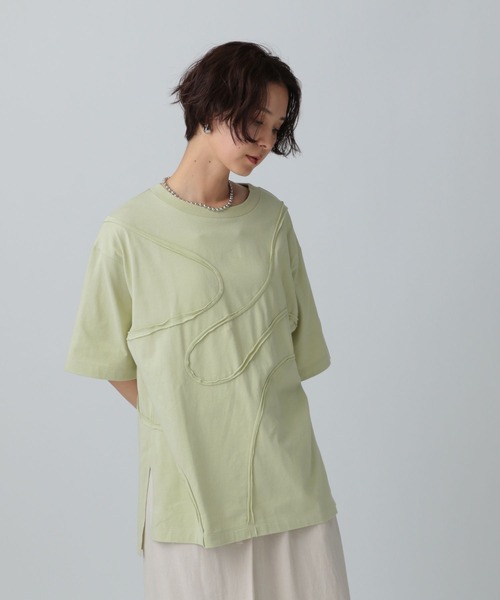 LEPSIM(レプシィム)の「カーブデザインTシャツ 327853(Tシャツ/カットソー・レディース・アイボリー/チャコールグレー/ライトグリーン・FREE)」の21枚目の写真