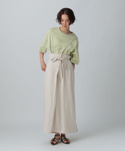 LEPSIM(レプシィム)の「カーブデザインTシャツ 327853(Tシャツ/カットソー・レディース・アイボリー/チャコールグレー/ライトグリーン・FREE)」の18枚目の写真