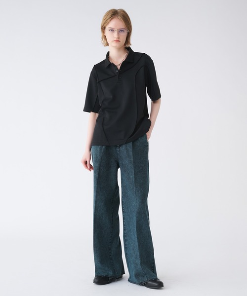 selle glant（セレグランテ）の「CUT-OFF WIDE STRAIGHT DENIM PANTS/カットオフワイドストレートデニムパンツ（デニムパンツ・メンズ・ブラウン/ブラック/ブルーグリーン・SMALL/MEDIUM/LARGE）」の14枚目の写真