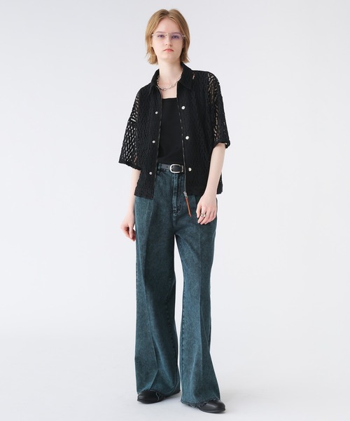 selle glant（セレグランテ）の「CUT-OFF WIDE STRAIGHT DENIM PANTS/カットオフワイドストレートデニムパンツ（デニムパンツ・メンズ・ブラウン/ブラック/ブルーグリーン・SMALL/MEDIUM/LARGE）」の9枚目の写真