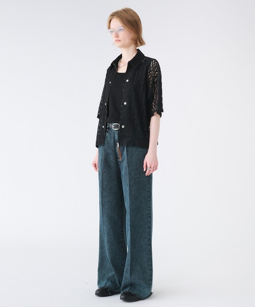 selle glant（セレグランテ）の「CUT-OFF WIDE STRAIGHT DENIM PANTS/カットオフワイドストレートデニムパンツ（デニムパンツ・メンズ・ブラウン/ブラック/ブルーグリーン・SMALL/MEDIUM/LARGE）」の13枚目の写真