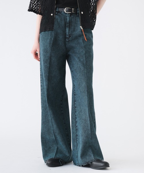 selle glant（セレグランテ）の「CUT-OFF WIDE STRAIGHT DENIM PANTS/カットオフワイドストレートデニムパンツ（デニムパンツ・メンズ・ブラウン/ブラック/ブルーグリーン・SMALL/MEDIUM/LARGE）」の5枚目の写真