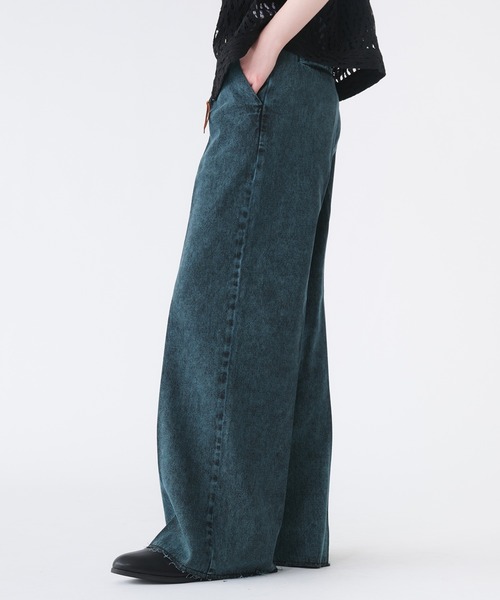 selle glant（セレグランテ）の「CUT-OFF WIDE STRAIGHT DENIM PANTS/カットオフワイドストレートデニムパンツ（デニムパンツ・メンズ・ブラウン/ブラック/ブルーグリーン・SMALL/MEDIUM/LARGE）」の6枚目の写真