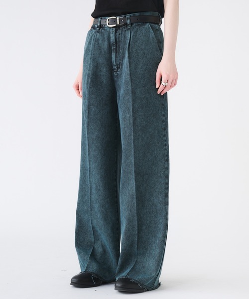 selle glant（セレグランテ）の「CUT-OFF WIDE STRAIGHT DENIM PANTS/カットオフワイドストレートデニムパンツ（デニムパンツ・メンズ・ブラウン/ブラック/ブルーグリーン・SMALL/MEDIUM/LARGE）」の8枚目の写真