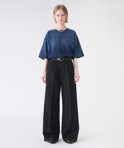 selle glant（セレグランテ）の「CUT-OFF WIDE STRAIGHT DENIM PANTS/カットオフワイドストレートデニムパンツ（デニムパンツ・メンズ・ブラウン/ブラック/ブルーグリーン・SMALL/MEDIUM/LARGE）」の20枚目の写真