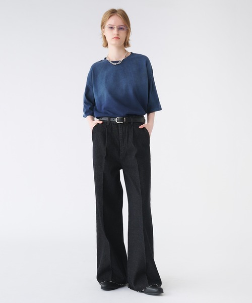 selle glant（セレグランテ）の「CUT-OFF WIDE STRAIGHT DENIM PANTS/カットオフワイドストレートデニムパンツ（デニムパンツ・メンズ・ブラウン/ブラック/ブルーグリーン・SMALL/MEDIUM/LARGE）」の22枚目の写真