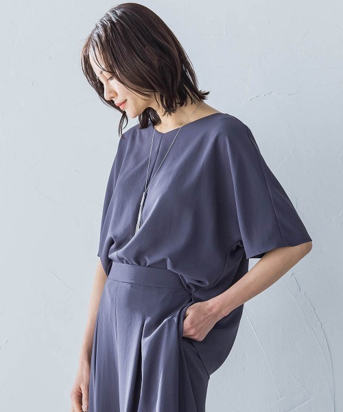 キレイ×リラックス ハーフスリーブブラウス≪洗濯機で洗える≫（シャツ