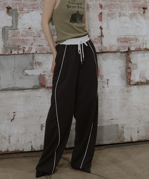 カーブシルエット ライン パンツ 2色 スウェットパンツ cra128 カーブラインスウェットパンツ | Welina