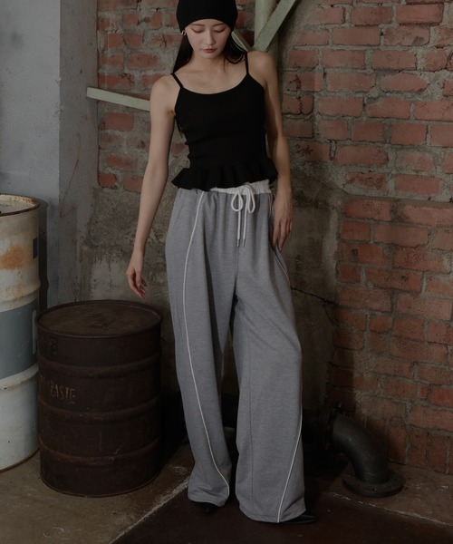 ウエスト切り替えカーブラインスウェットパンツ（スウェットパンツ