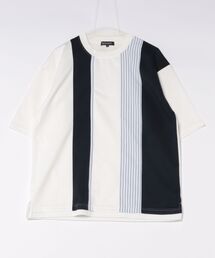 【Blue Standard/ブルースタンダード】接触冷感 COOLスムース フェイクレイヤード リラックスフィット切り替えデザインTシャツ