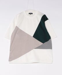 【Blue Standard/ブルースタンダード】接触冷感 COOLスムース フェイクレイヤード リラックスフィット切り替えデザインTシャツ