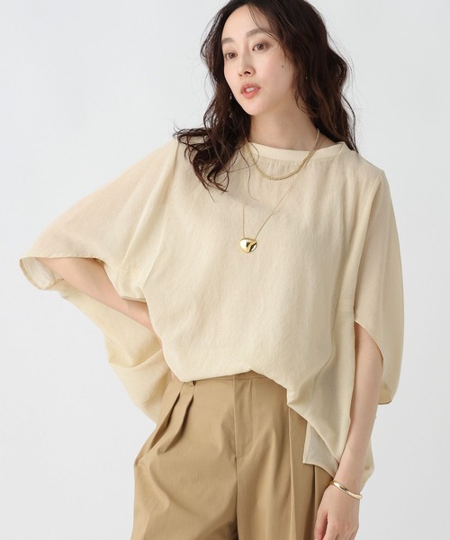 Elura（エルーラ）の「シアーメランジプルオーバー/324909（Tシャツ/カットソー・レディース・ライトブルー/ライトイエロー/ブラック/ホワイト・LARGE/MEDIUM）」の15枚目の写真