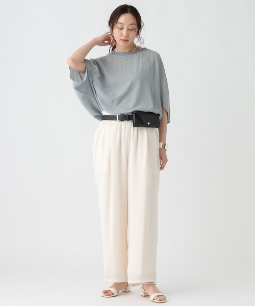 Elura（エルーラ）の「シアーメランジプルオーバー/324909（Tシャツ/カットソー・レディース・ライトブルー/ライトイエロー/ブラック/ホワイト・LARGE/MEDIUM）」の18枚目の写真