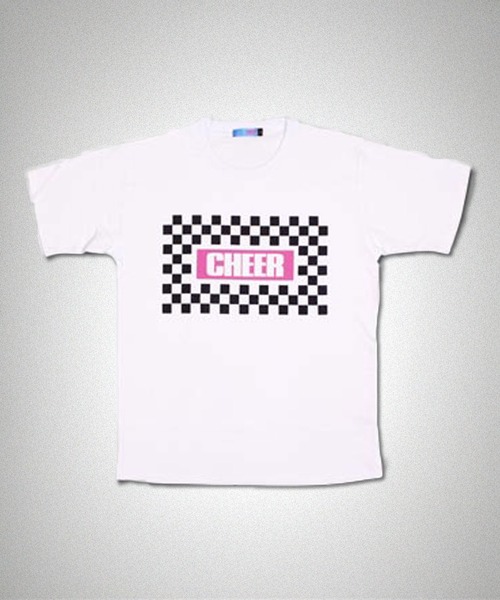 CHEER（チアー）の「チェッカーフラッグボックスロゴBIGTEE（Tシャツ/カットソー・レディース・ブルー/ピンク/ライム/レッド・S/M/L）」の7枚目の写真