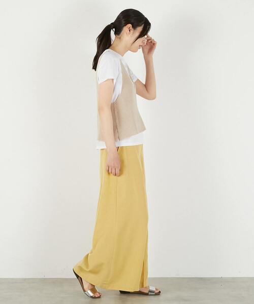 MELROSE claire(メルローズ クレール)の「【テンセルリネンセンタータックフレアパンツ】(その他パンツ・レディース・ネイビー/グレー/イエロー・2/3)」の5枚目の写真