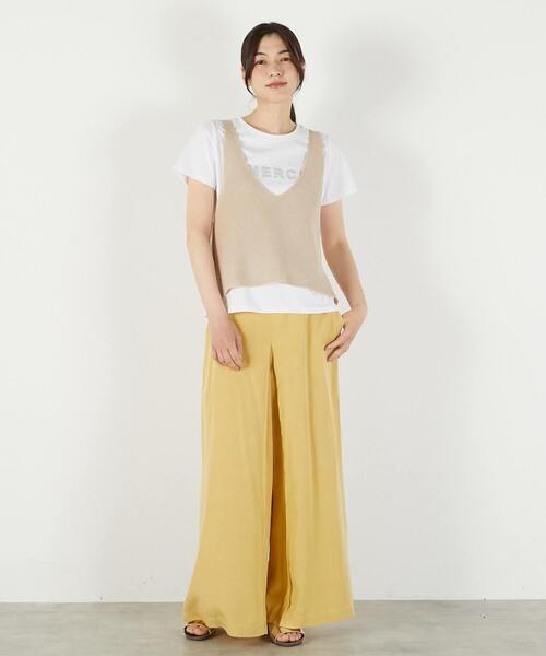 MELROSE claire(メルローズ クレール)の「【テンセルリネンセンタータックフレアパンツ】(その他パンツ・レディース・ネイビー/グレー/イエロー・2/3)」の6枚目の写真