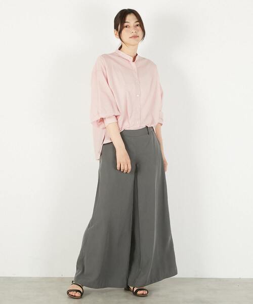 MELROSE claire(メルローズ クレール)の「【テンセルリネンセンタータックフレアパンツ】(その他パンツ・レディース・ネイビー/グレー/イエロー・2/3)」の13枚目の写真