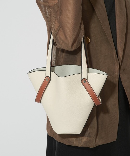 セール】【MAISON BREEZE】バイカラー2WAYハンドル ミニトートバッグ
