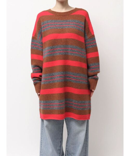 Ungrid（アングリッド）の「マルチボーダールーズニット（ニット/セーター・レディース・レッド/ブルー・FREE）」の11枚目の写真