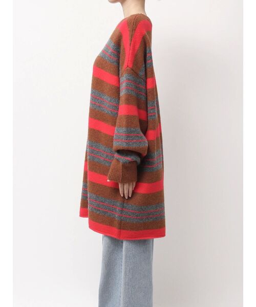 Ungrid（アングリッド）の「マルチボーダールーズニット（ニット/セーター・レディース・レッド/ブルー・FREE）」の12枚目の写真