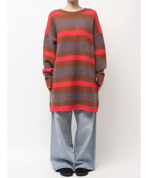 Ungrid（アングリッド）の「マルチボーダールーズニット（ニット/セーター・レディース・レッド/ブルー・FREE）」の19枚目の写真