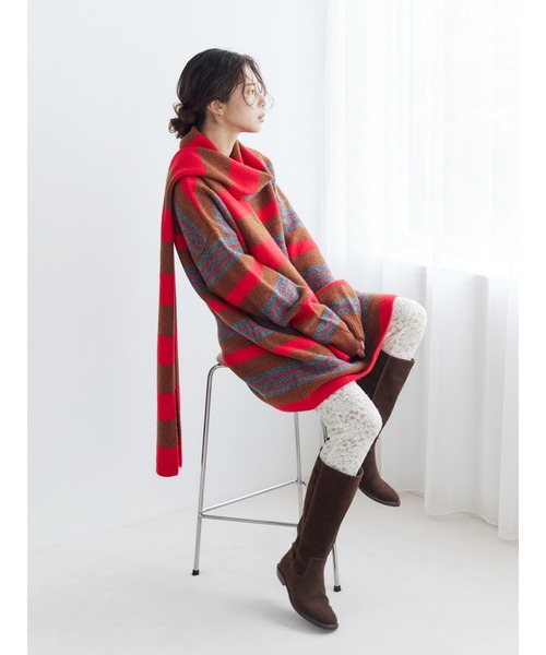 Ungrid（アングリッド）の「マルチボーダールーズニット（ニット/セーター・レディース・レッド/ブルー・FREE）」の22枚目の写真