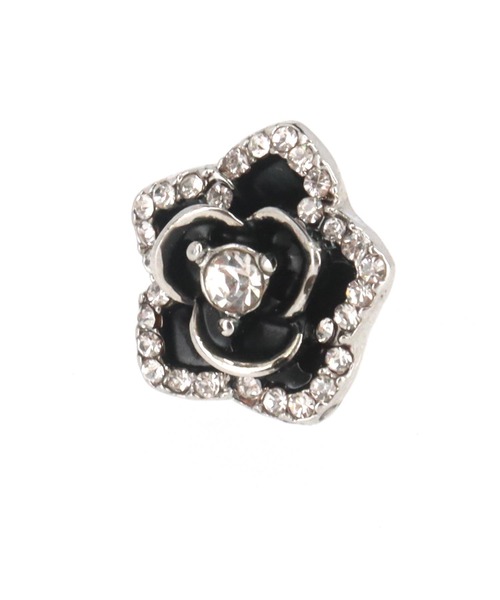 ANAP(アナップ)の「ラインリボン ローズ ピアス(ピアス(両耳用)・レディース・シルバー・FREE)」の4枚目の写真