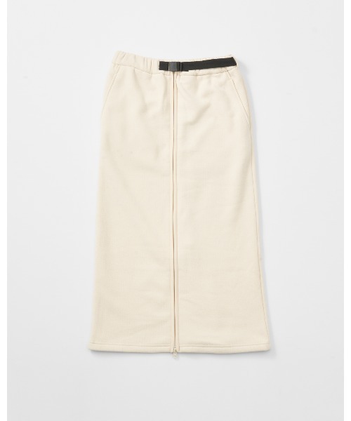 THOUSAND MILE(サウザンドマイル)の「【THOUSAND MILE】KNIT FLEECE FRONT ZIP SKIRT/ニットフリースフロントジップスカート(スカート・レディース・チャコールグレー/ブラック/ライトベージュ/ボルドー/オフホワイト・FREE)」の2枚目の写真