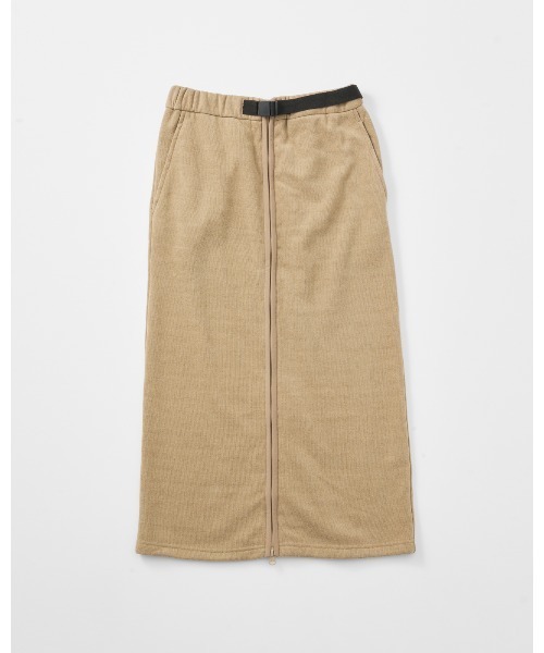 THOUSAND MILE(サウザンドマイル)の「【THOUSAND MILE】KNIT FLEECE FRONT ZIP SKIRT/ニットフリースフロントジップスカート(スカート・レディース・チャコールグレー/ブラック/ライトベージュ/ボルドー/オフホワイト・FREE)」の4枚目の写真