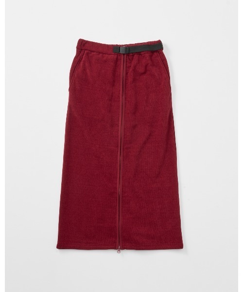 THOUSAND MILE(サウザンドマイル)の「【THOUSAND MILE】KNIT FLEECE FRONT ZIP SKIRT/ニットフリースフロントジップスカート(スカート・レディース・チャコールグレー/ブラック/ライトベージュ/ボルドー/オフホワイト・FREE)」の5枚目の写真