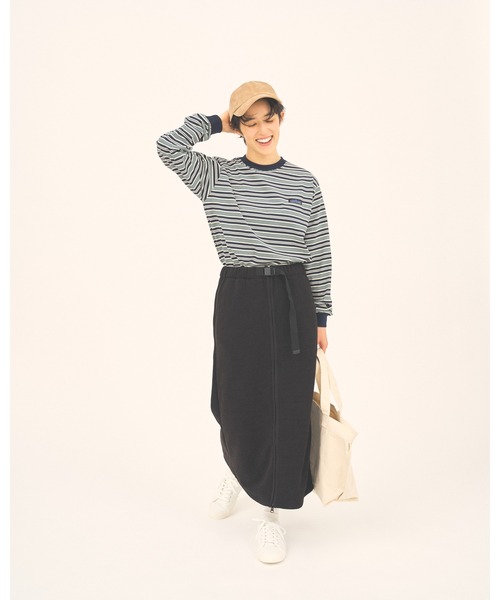 THOUSAND MILE(サウザンドマイル)の「【THOUSAND MILE】KNIT FLEECE FRONT ZIP SKIRT/ニットフリースフロントジップスカート(スカート・レディース・チャコールグレー/ブラック/ライトベージュ/ボルドー/オフホワイト・FREE)」の8枚目の写真