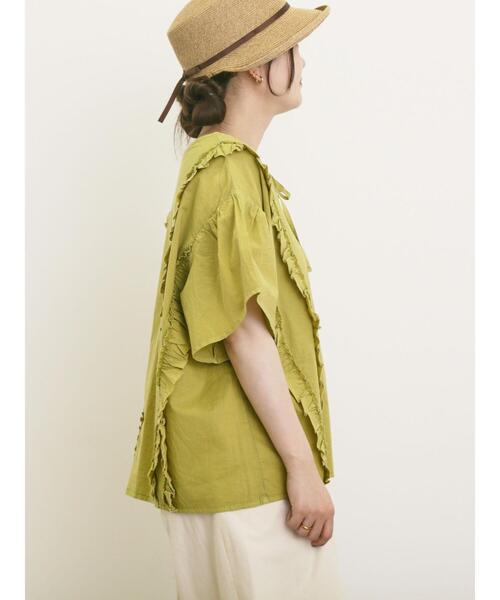 Samansa Mos2（サマンサ モスモス）の「フリル前後2WAYブラウス（シャツ/ブラウス・レディース・パープル/イエロー/サックスブルー/チャコールグレー/オフホワイト・F）」の9枚目の写真