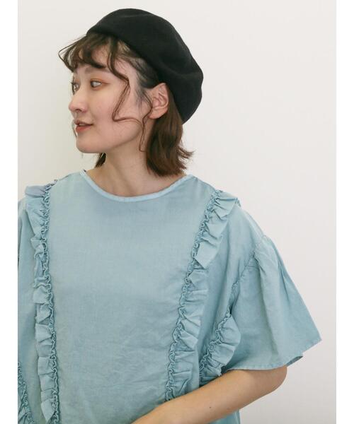 Samansa Mos2（サマンサ モスモス）の「フリル前後2WAYブラウス（シャツ/ブラウス・レディース・パープル/イエロー/サックスブルー/チャコールグレー/オフホワイト・F）」の13枚目の写真