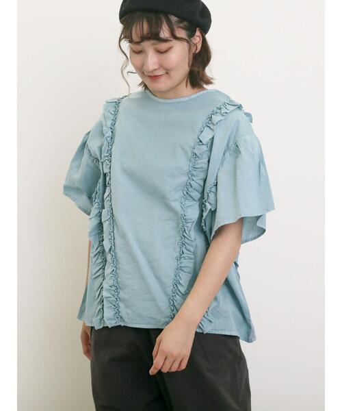 Samansa Mos2（サマンサ モスモス）の「フリル前後2WAYブラウス（シャツ/ブラウス・レディース・パープル/イエロー/サックスブルー/チャコールグレー/オフホワイト・F）」の14枚目の写真