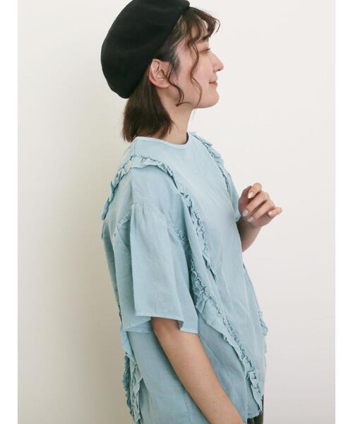 Samansa Mos2（サマンサ モスモス）の「フリル前後2WAYブラウス（シャツ/ブラウス・レディース・パープル/イエロー/サックスブルー/チャコールグレー/オフホワイト・F）」の17枚目の写真