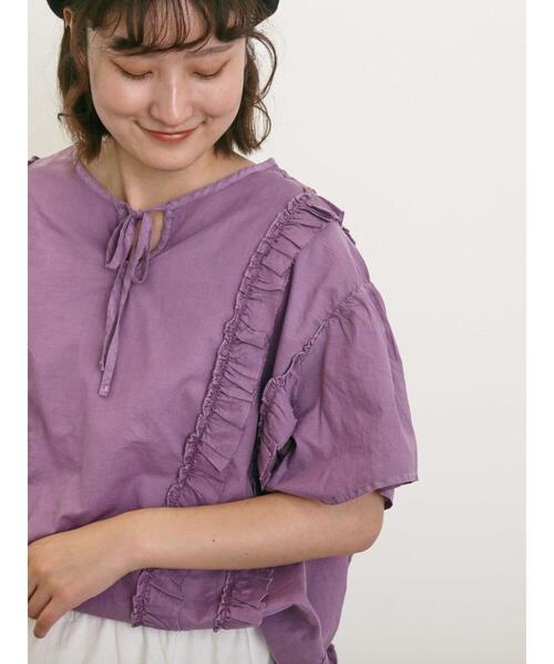 Samansa Mos2（サマンサ モスモス）の「フリル前後2WAYブラウス（シャツ/ブラウス・レディース・パープル/イエロー/サックスブルー/チャコールグレー/オフホワイト・F）」の20枚目の写真