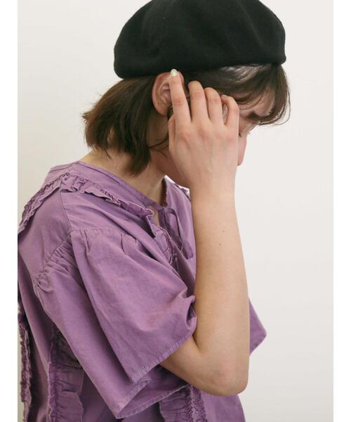 Samansa Mos2（サマンサ モスモス）の「フリル前後2WAYブラウス（シャツ/ブラウス・レディース・パープル/イエロー/サックスブルー/チャコールグレー/オフホワイト・F）」の22枚目の写真