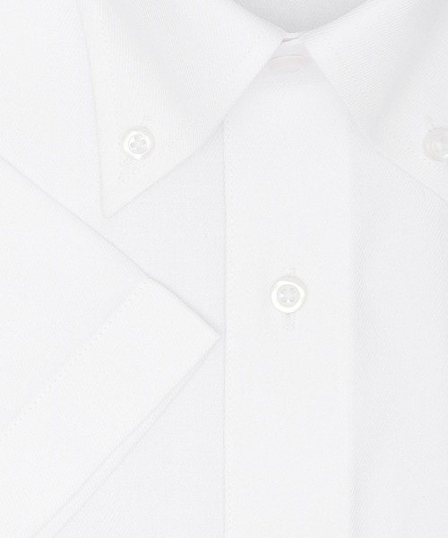 TOKYO SHIRTS(トウキョウシャツ)の「【吸水速乾】 形態安定ノンアイロン ボタンダウン 半袖ビジネスワイシャツ(ビジネスシャツ・メンズ・ホワイト・首回り43cm/首回り41cm/首回り39cm/首回り42cm/首回り37cm)」の3枚目の写真