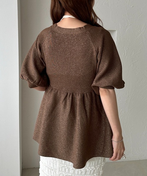 【SALE】アルページュストーリー　定価14300円　ペプラムチュニックトップス セール】【apres jour clair】ラメペプラムチュニックトップス